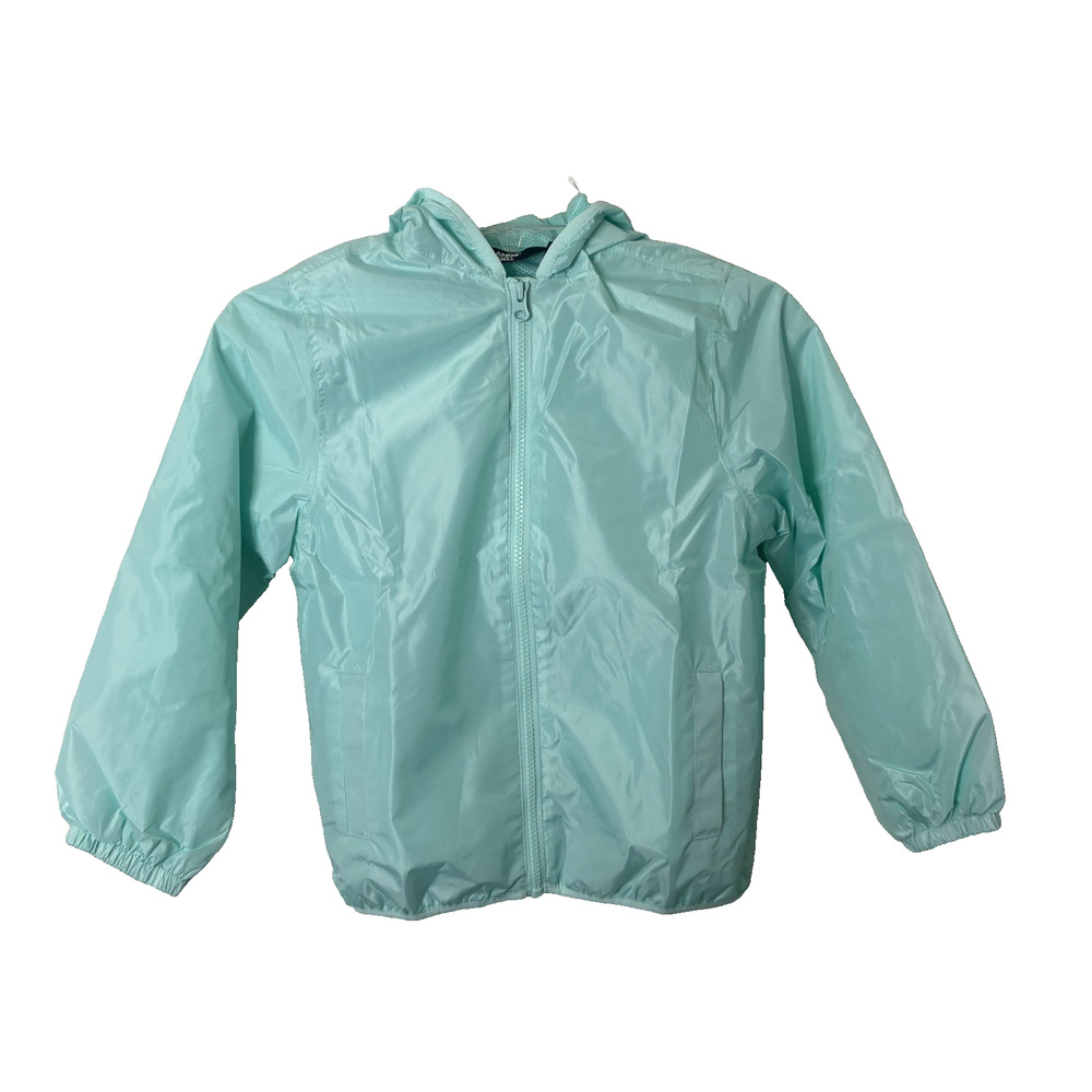 Lands' End New Lightweight Full Zip Girls' Jacket in Light Blue Size Small (6-7)